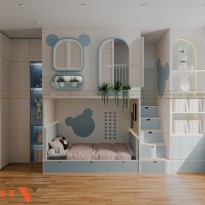 Thiết kế phòng ngủ bé hiện đại cho không gian nhỏ gọn với 12m2